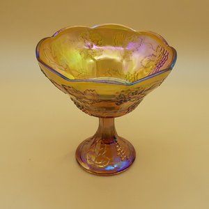 Indiana Glass Company Orange Carnival Compote Serving Dish